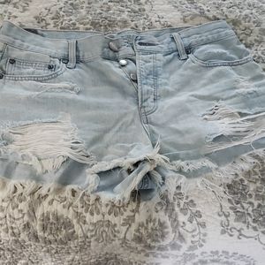 American Eagle Distressed light blue jean shorts